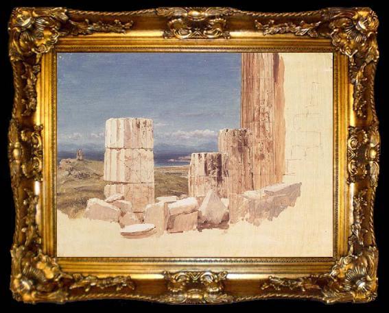 framed  Frederic E.Church Broken Colunms,View from the Parthenon,Athens, ta009-2